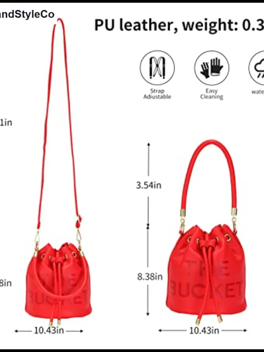 Women's Faux Leather Mini Bucket Bag Drawstring Crossbody Purse